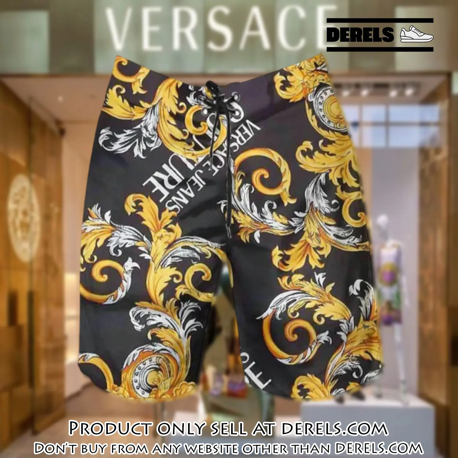 Versace golden black luxury brand premium fashion shorts for men dr2201279